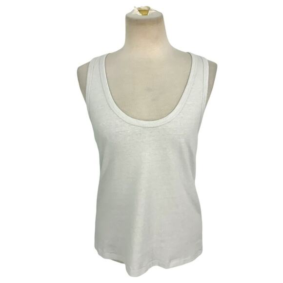 Faherty Whisper Organic Cotton Blend Tank White Size Medium NWT $68 MSRP - Picture 2 of 8